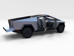 tesla cybertruck and cyberquad pack with interior 3D Model