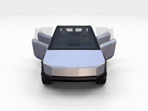 tesla cybertruck and cyberquad pack with interior 3D 模型