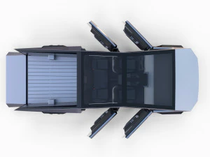 tesla cybertruck and cyberquad pack with interior 3D Model