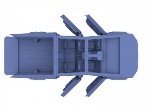 tesla cybertruck and cyberquad pack with interior 3D Model