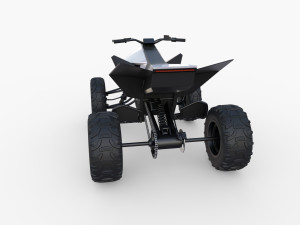 tesla cybertruck and cyberquad pack with interior and chassis Modèle 3D