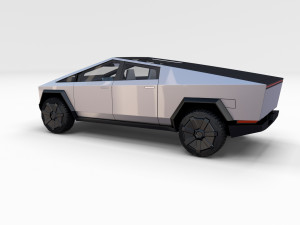tesla cybertruck and cyberquad pack with interior and chassis Modèle 3D