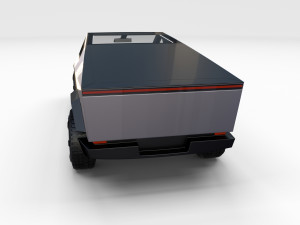 tesla cybertruck and cyberquad pack with interior and chassis Modèle 3D