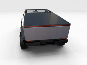 tesla cybertruck and cyberquad pack with interior and chassis 3D Model