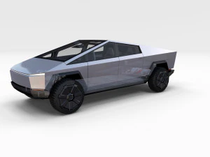 tesla cybertruck and cyberquad pack with interior and chassis 3D Model