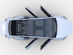 tesla model y awd white with interior and chassis 3D Model