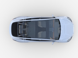 tesla model y awd white with interior and chassis 3D Model