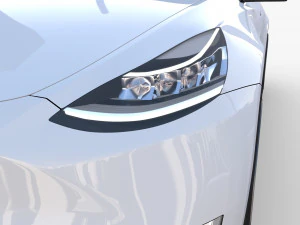 tesla model y awd white with chassis 3D Model