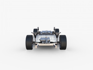 tesla model y awd white with chassis Modèle 3D