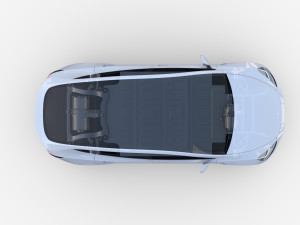 tesla model y awd white with chassis Modèle 3D