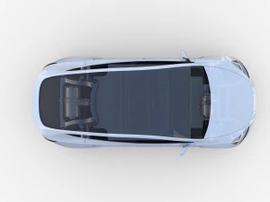 tesla model y awd white with chassis 3D Model