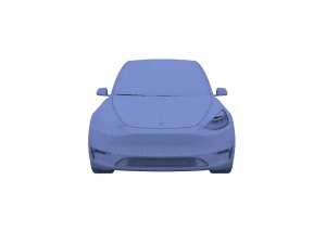 tesla model y awd white with chassis 3D Model