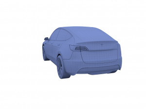 tesla model y awd white with chassis Modèle 3D