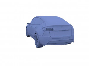 tesla model y awd white with chassis 3D Model