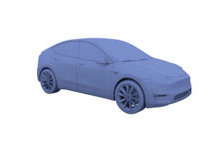 tesla model y awd white with chassis 3D Model