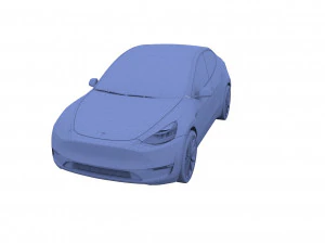 tesla model y awd white with chassis 3D Model