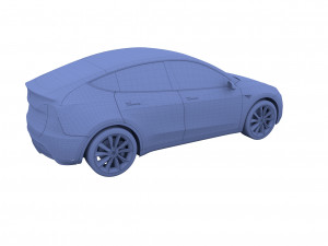 tesla model y awd white with chassis Modèle 3D