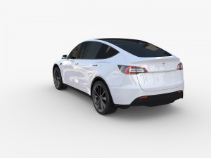 tesla model y rwd white with chassis Modelo 3D