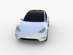 tesla model y rwd white with chassis Modelo 3D