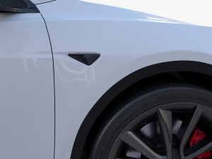 tesla model y rwd white with chassis Modelo 3D
