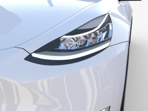tesla model y rwd white with chassis Modelo 3D