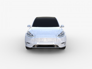 tesla model y rwd white with chassis Modelo 3D