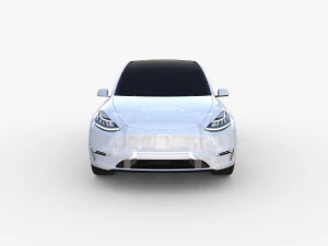 tesla model y rwd white with chassis 3D Model