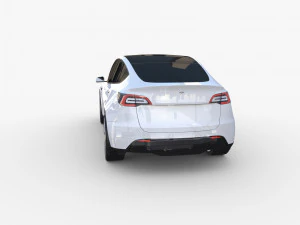 tesla model y rwd white with chassis 3D Model