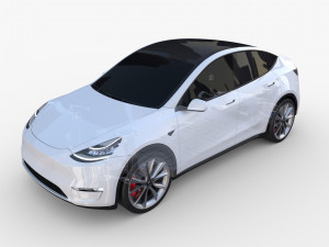 tesla model y rwd white with chassis 3D Model
