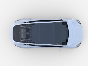 tesla model y rwd white with chassis Modelo 3D