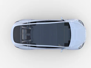 tesla model y rwd white with chassis 3D Model