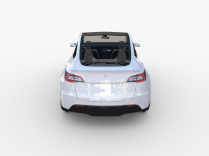 tesla model y rwd white with interior and chassis Modèle 3D