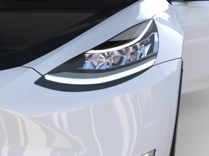 tesla model y rwd white with interior and chassis Modèle 3D