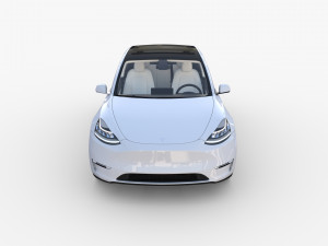 tesla model y rwd white with interior and chassis Modèle 3D