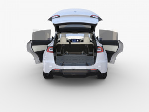tesla model y rwd white with interior and chassis Modèle 3D