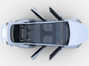 tesla model y rwd white with interior and chassis Modèle 3D