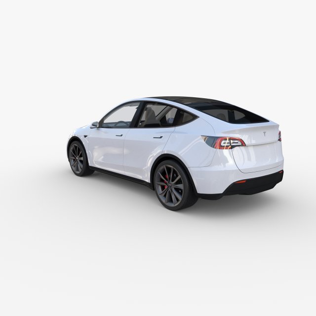 Tesla Model Y RWD Rot mit Innenraum und Fahrgestell 3D-Modell $149 - .blend  .dae .fbx .obj .stl - Free3D