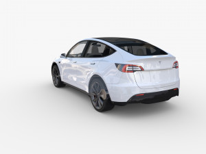 tesla model y rwd white with interior and chassis Modèle 3D