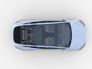 tesla model y rwd white with interior and chassis Modèle 3D