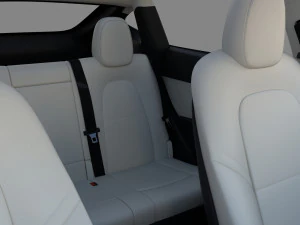 tesla model y awd black with interior and chassis 3D Model