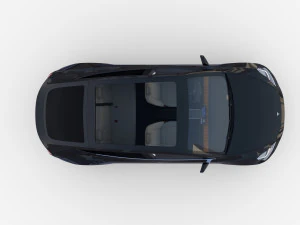 tesla model y awd black with interior and chassis 3D Model