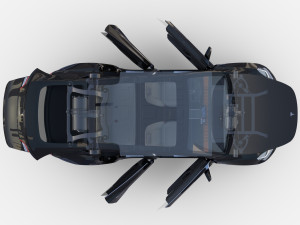tesla model y awd black with interior and chassis Modelo 3D