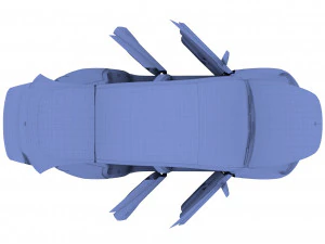 tesla model y awd black with interior and chassis 3D Model