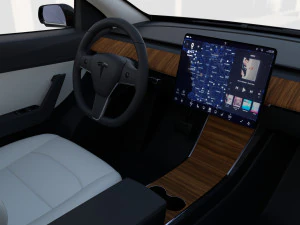 tesla model y black with interior 3D Model