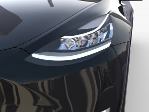tesla model y black with interior 3D Model