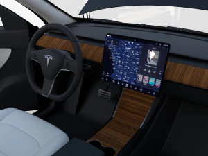 tesla model y black with interior 3D Model