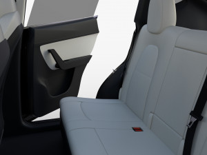 tesla model y black with interior 3Dモデル