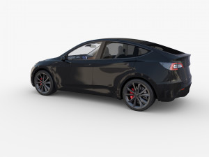 tesla model y black with interior 3Dモデル