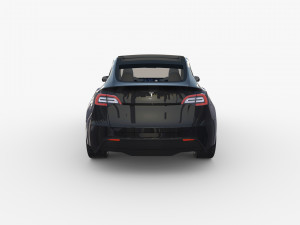 tesla model y black with interior 3Dモデル