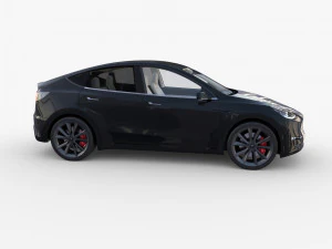 tesla model y black with interior 3D Model
